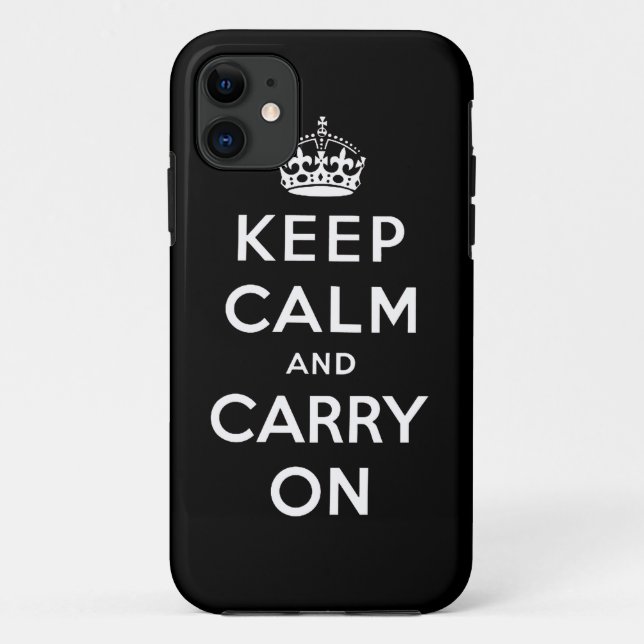 Coques Case-Mate iPhone Le blanc noir gardent le calme et continuent le (Dos)