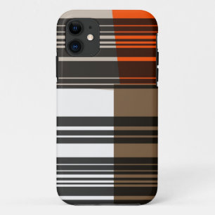 Coque Case-Mate Pour iPhone Le blanc noir orange vintage barre le motif d'art