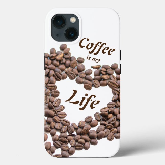 Coques Case-Mate iPhone Le café est ma vie avec le coeur des fèves de café (Verso)