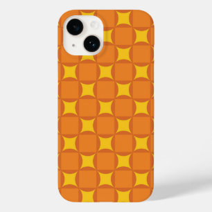Coque Pour iPhone 14 Le cercle de style des années 70 Orange