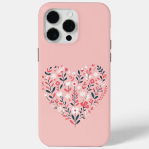 Coque iPhone 15 Pro Max Le coeur floral de Valentine