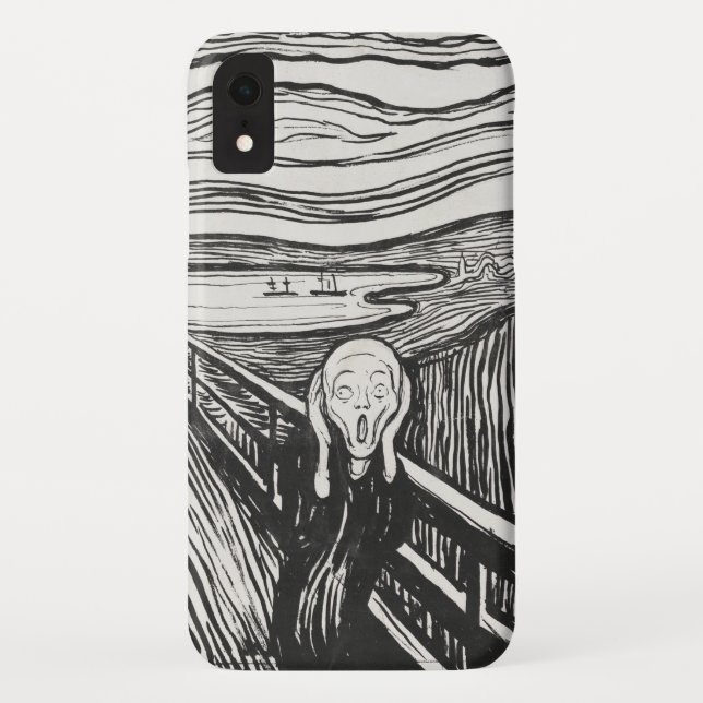 Coques Case-Mate iPhone Le cri d'Edvard Munch noir et blanc (Dos)