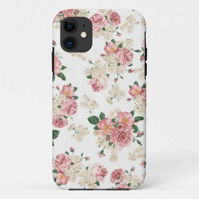Coques Case-Mate iPhone Le cru s'est levé avec l'arrière - plan blanc (Dos)