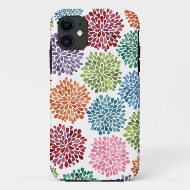 Coques Case-Mate iPhone Le dahlia d'aquarelle d'arc-en-ciel fleurit la (Dos)