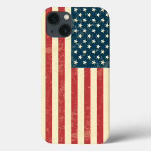 iPhone 13 Coque Le drapeau américain âgé s'est fané
