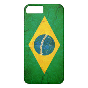 Coque iPhone 7 Plus Le drapeau du Brésil à Grunge