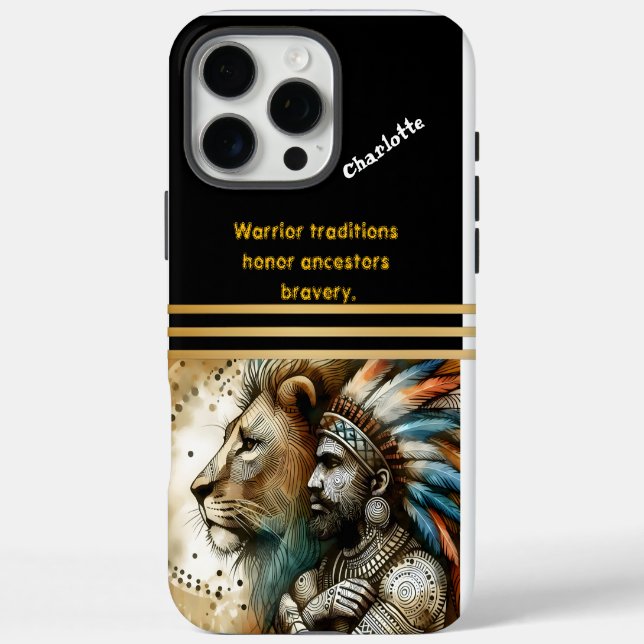Coques Case-Mate iPhone Le guerrier est fier d'un lion (Verso)