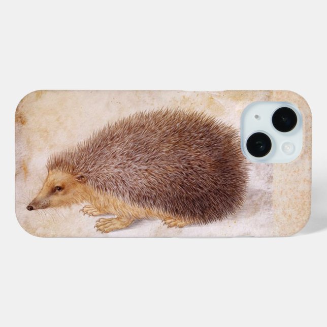 Coques Case-Mate iPhone LE HEDGEHOG Peinture animale antique (Verso (horizontal))