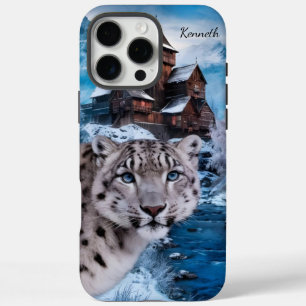 Coques iPhone 16 Pro Max Le Léopard Des Neiges En Regard Du Château D'Hiver
