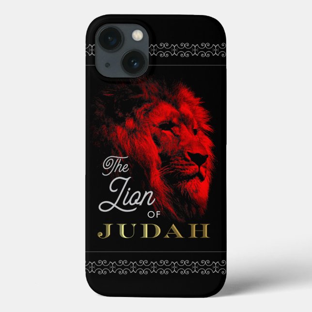Coques Case-Mate iPhone Le Lion de Juda Black Red Gold Christian (Verso)
