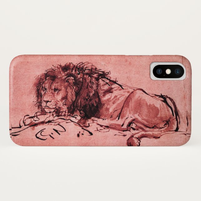 Coques Case-Mate iPhone LE LION DU CAP, Rose antique, Noir (Dos (Horizontal))