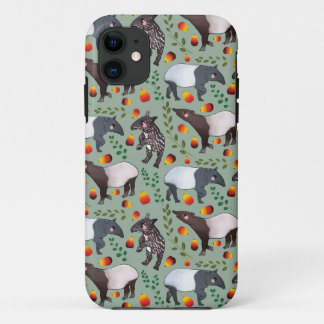 Case-Mate iPhone Case Le Motif animal du Tapir de Malaisie vert et noir