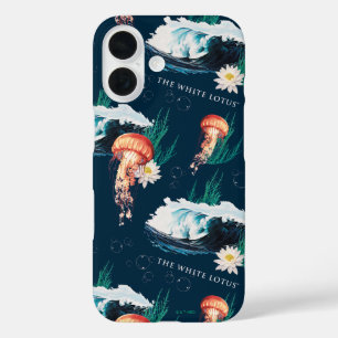 Coques iPhone 16 Le Motif de la méduse blanche Lotus Ocean