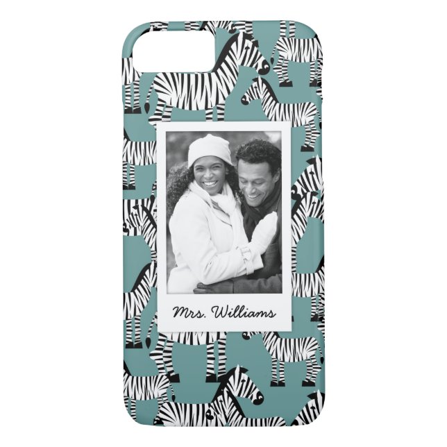 Coques Case-Mate iPhone Le motif | de zèbre ajoutent votre photo et (Dos)