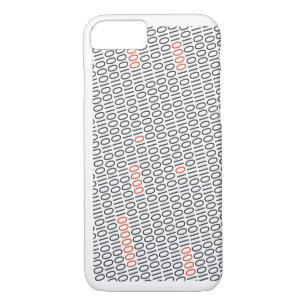 Coque iPhone 8/7 Le noir de code binaire avec le rouge accentue sur