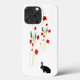 iPhone 13 Pro Case Le pavot fleurit l'art de lapin