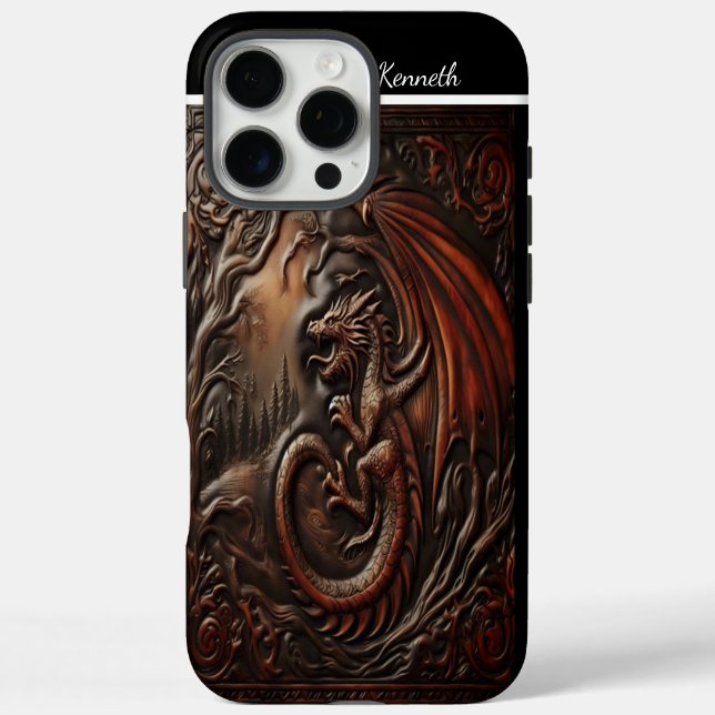 Coques Case-Mate iPhone Le pic du dragon en cuir (Verso)
