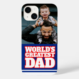 Coque Pour iPhone 14 Le plus grand papa du monde personnalise la photo