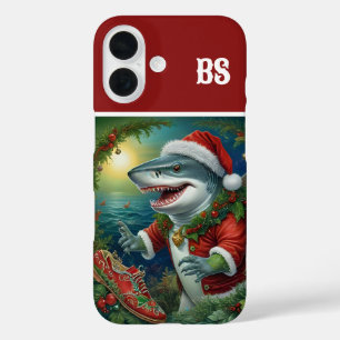 Coques iPhone 16 le requin de noël déguisé - vibes côtières