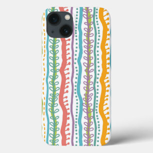 iPhone 13 Coque Le résumé barre le motif vertical