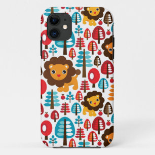 Coques Pour iPhone le rétro lion mignon badine l'illustration