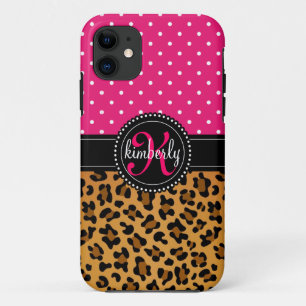 Case-Mate iPhone Case Le rose élégant d'empreinte de léopard pointill