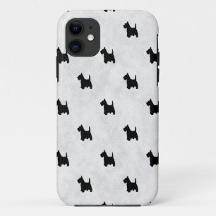 Coque Case-Mate Pour iPhone Le Scottie noir poursuit le motif de tuile