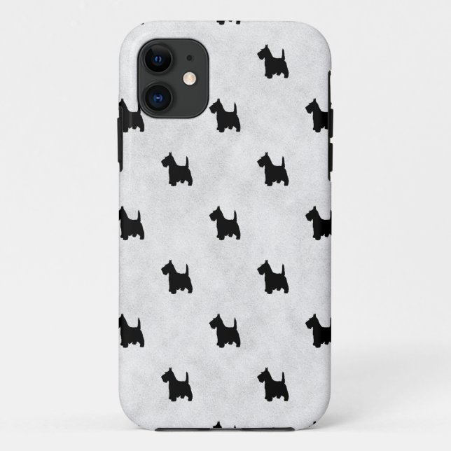Coques Case-Mate iPhone Le Scottie noir poursuit le motif de tuile (Dos)