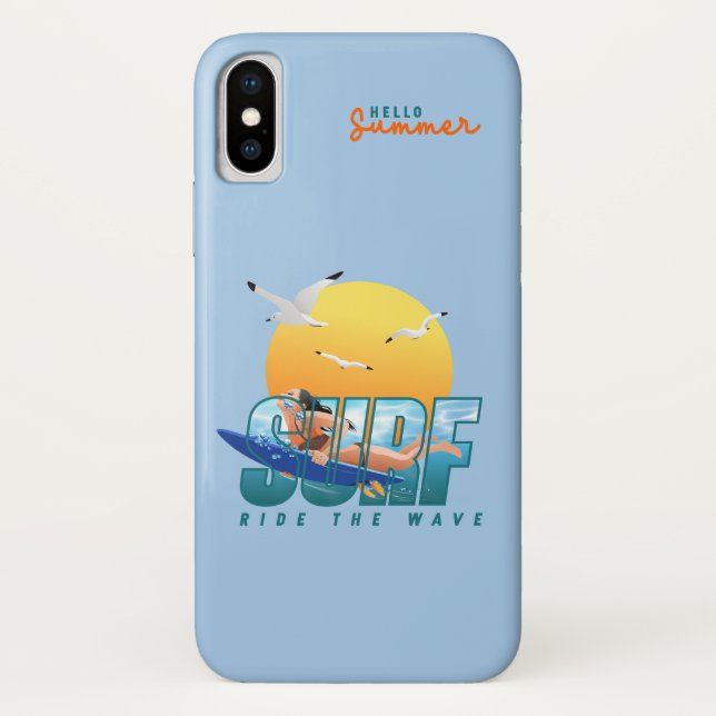 Coques Case-Mate iPhone Le surfeur chevauche la vague | (F) (Dos)