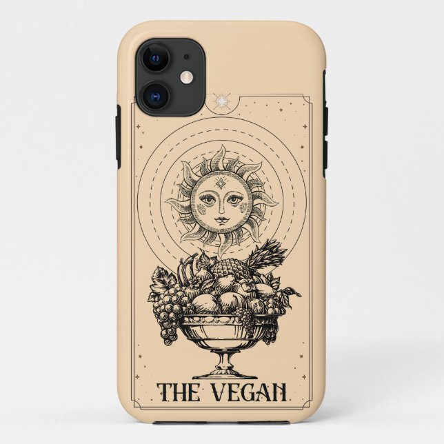 Coques Case-Mate iPhone Le Vegan stylisé soleil gravé abondants fruits (Dos)
