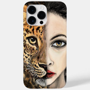 Coque Pour Pour iPhone 14 Pro Max Le visage de la fille léopard