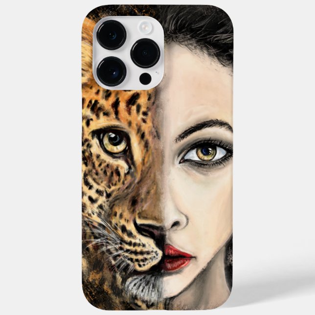 Coques Case-Mate iPhone Le visage de la fille léopard (Verso)