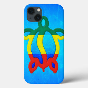 iPhone 13 Coque L'eau bleue Rasta Honu