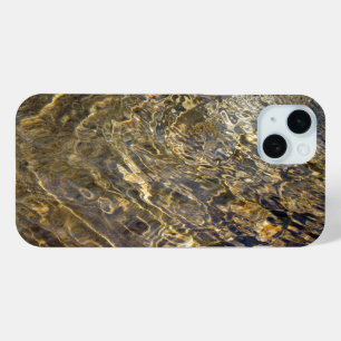 Coque iPhone 15 Mini L'eau de ondulation d'or soustraient le cas plus