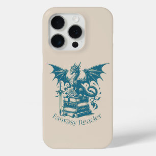 Coque iPhone 15 Pro Lecteur d'Imaginaire Dragon and Books