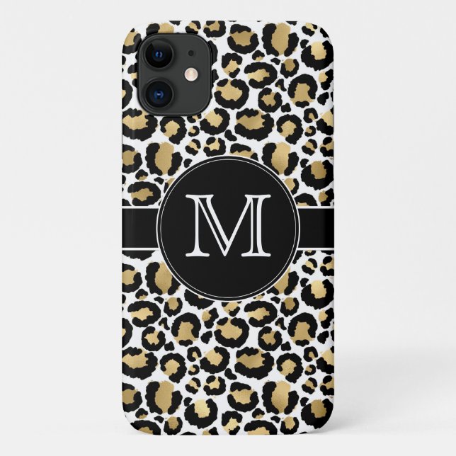 Coques Case-Mate iPhone Leopard blanc et or (Dos)