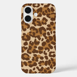 Coques iPhone 16 Leopard Camo Brown