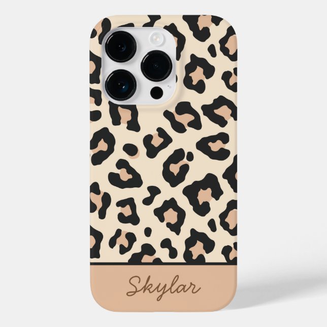 Coques Case-Mate iPhone Leopard Cheetah Poster de animal Personnalisé Nom  (Verso)