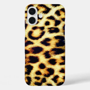 Coques iPhone 16 Plus Leopard Cheetah Print Faux Fur