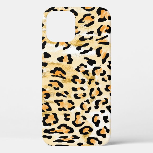 Coques Case-Mate iPhone Léopard jaune, dessiné à la main. (Verso)