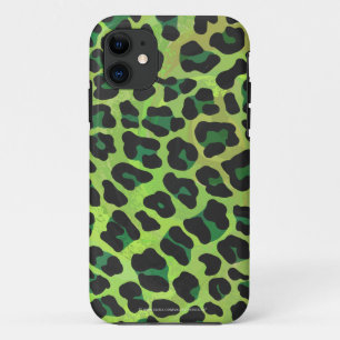Coque iPhone 11 Léopard noir et vert