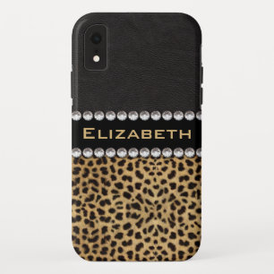 Coques Pour iPhone Léopard Spot Rhinestone Diamonds Monogramme PHOTO