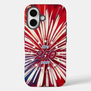 Coques iPhone 16 Les 250 ans d'Amérique 1776-2026 Feux d'artifice R