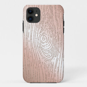 Coques Pour iPhone Les bois roses de faux d'or et de parties