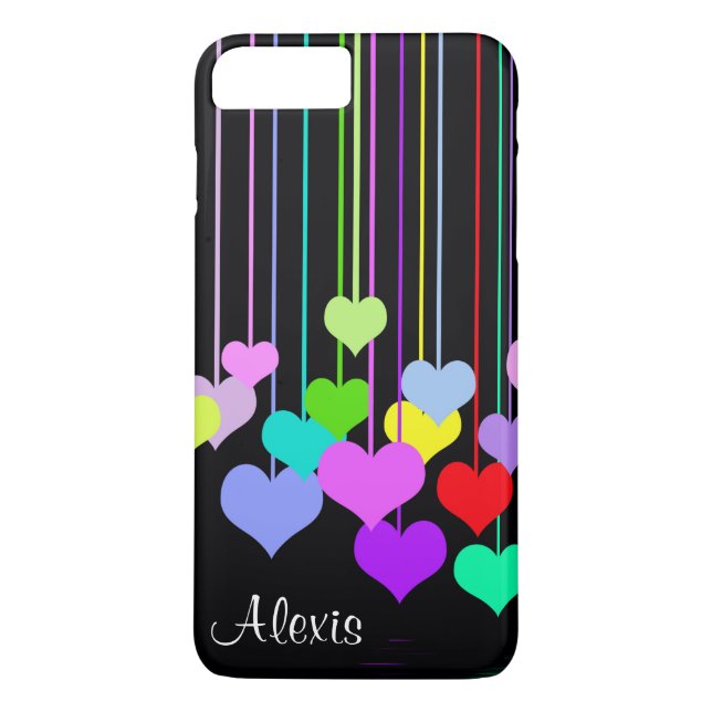 Coques Case-Mate iPhone Les coeurs dangereux sur le noir (Dos)