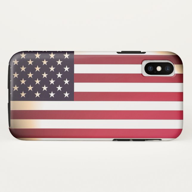 Coques Case-Mate iPhone Les Etats-Unis du drapeau américain (Dos (Horizontal))