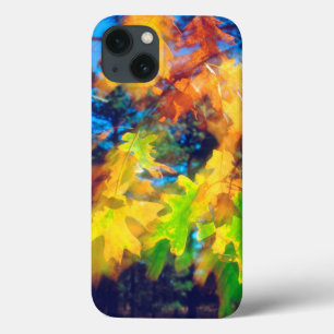 iPhone 13 Coque Les Feuilles de chêne noir soufflent dans le vent