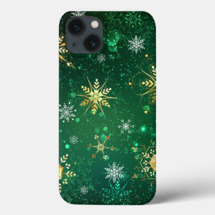 Case-Mate iPhone Case Les flocons dorés de Noël sur l'Arrière - plan ver