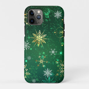 Case-Mate iPhone Case Les flocons dorés de Noël sur l'Arrière - plan ver