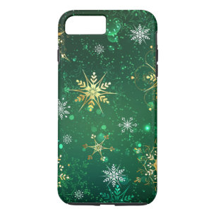 Case-Mate iPhone Case Les flocons dorés de Noël sur l'Arrière - plan ver